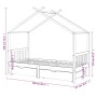 Estructura cama niños y cajones madera maciza blanca 90x200 cm