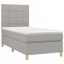 Boxspringbettmatratze und LED-Leuchten aus hellgrauem Stoff 90x200 cm von vidaXL, Betten und Lattenroste - Ref: Foro24-313540...
