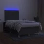 Box spring bed with mattress and LED dark gray fabric 120x200 cm by vidaXL, Beds and slatted bases - Ref: Foro24-3135422, Pri...