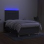 Cama box spring con colchón y LED tela gris oscuro 120x200 cm de vidaXL, Camas y somieres - Ref: Foro24-3135422, Precio: 404,...