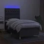 Box spring bed mattress and LED lights dark gray fabric 80x200 cm by vidaXL, Beds and slatted bases - Ref: Foro24-3135630, Pr...