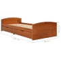 Estructura de cama 2 cajones sin colchón marrón miel 90x200 cm en Camas y somieres | Comprar online en Foro24