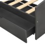 Estructura de cama con 2 cajones sin colchón gris 90x200 cm