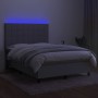 Cama box spring colchón y luces LED tela gris claro 140x190 cm de vidaXL, Camas y somieres - Ref: Foro24-3134869, Precio: 525...