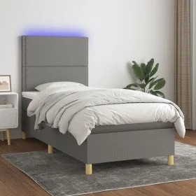 Box spring bed mattress and LED lights dark gray fabric 80x200 cm by vidaXL, Beds and slatted bases - Ref: Foro24-3135310, Pr...