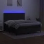 Box spring bed mattress and LED lights black fabric 180x200 cm by vidaXL, Beds and slatted bases - Ref: Foro24-3134895, Price...
