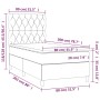 Boxspringbettmatratze und LED-Leuchten aus schwarzem Stoff 80x200 cm von vidaXL, Betten und Lattenroste - Ref: Foro24-3135631...
