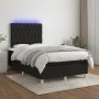 Cama box spring con colchón LED tela negro 120x200 cm de vidaXL, Camas y somieres - Ref: Foro24-3135663, Precio: 423,72 €, De...