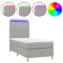 Box spring bed mattress and LED lights light gray fabric 100x200 cm by vidaXL, Beds and slatted bases - Ref: Foro24-3135333, ...
