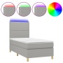 Cama box spring colchón y luces LED tela gris claro 100x200 cm de vidaXL, Camas y somieres - Ref: Foro24-3135333, Precio: 336...