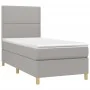 Box spring bed mattress and LED lights light gray fabric 100x200 cm by vidaXL, Beds and slatted bases - Ref: Foro24-3135333, ...