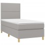 Cama box spring colchón y luces LED tela gris claro 100x200 cm de vidaXL, Camas y somieres - Ref: Foro24-3135333, Precio: 336...