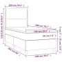 Box spring bed mattress and LED lights light gray fabric 100x200 cm by vidaXL, Beds and slatted bases - Ref: Foro24-3135333, ...