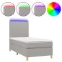 Box spring bed mattress and LED lights light gray fabric 100x200 cm by vidaXL, Beds and slatted bases - Ref: Foro24-3135253, ...