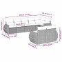 Set de sofás de jardín 8 pzas y cojines ratán sintético gris