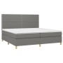 Boxspringbettmatratze und LED-Leuchten hellgrauer Stoff 200x200 cm von vidaXL, Betten und Lattenroste - Ref: Foro24-3135382, ...