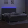 Box spring bed mattress and LED lights light gray fabric 200x200 cm by vidaXL, Beds and slatted bases - Ref: Foro24-3135382, ...