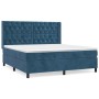 Box spring bed with dark blue velvet mattress 160x200 cm by vidaXL, Beds and slatted bases - Ref: Foro24-3132871, Price: 588,...