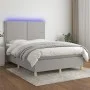 Cama box spring colchón y luces LED tela gris claro 140x200 cm de vidaXL, Camas y somieres - Ref: Foro24-3135357, Precio: 468...