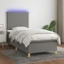 Box spring bed mattress and LED lights dark gray fabric 90x190 cm by vidaXL, Beds and slatted bases - Ref: Foro24-3135238, Pr...