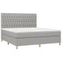 Boxspringbettmatratze und LED-Leuchten hellgrauer Stoff 180x200 cm von vidaXL, Betten und Lattenroste - Ref: Foro24-3135693, ...