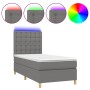Boxspringbettmatratze und LED-Leuchten dunkelgrauer Stoff 90x200 cm von vidaXL, Betten und Lattenroste - Ref: Foro24-3135726,...