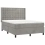 Box spring bed with light gray velvet mattress 140x190 cm by vidaXL, Beds and slatted bases - Ref: Foro24-3132915, Price: 556...