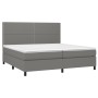 Box spring bed mattress and LED lights light gray fabric 200x200 cm by vidaXL, Beds and slatted bases - Ref: Foro24-3134822, ...