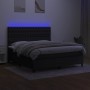 Cama box spring colchón y luces LED tela negro 160x200 cm de vidaXL, Camas y somieres - Ref: Foro24-3135127, Precio: 600,46 €...