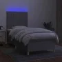 Box spring bed mattress and LED lights light gray fabric 90x200 cm by vidaXL, Beds and slatted bases - Ref: Foro24-3135565, P...