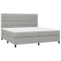 Boxspringbett mit Stoffmatratze und hellgrauer LED 200x200 cm von vidaXL, Betten und Lattenroste - Ref: Foro24-3135141, Preis...