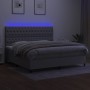 Boxspringbett mit Stoffmatratze und hellgrauer LED 200x200 cm von vidaXL, Betten und Lattenroste - Ref: Foro24-3135141, Preis...