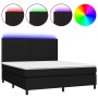 Cama box spring colchón y luces LED tela negro 180x200 cm de vidaXL, Camas y somieres - Ref: Foro24-3135055, Precio: 614,00 €...