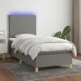 Box spring bed mattress and LED lights dark gray fabric 80x200 cm by vidaXL, Beds and slatted bases - Ref: Foro24-3135230, Pr...