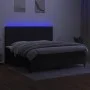 Box spring bed mattress and LED lights black fabric 200x200 cm by vidaXL, Beds and slatted bases - Ref: Foro24-3134903, Price...