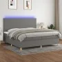 Cama box spring colchón y luces LED tela gris claro 200x200 cm de vidaXL, Camas y somieres - Ref: Foro24-3135302, Precio: 649...