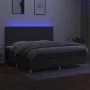 Box spring bed mattress and LED lights light gray fabric 200x200 cm by vidaXL, Beds and slatted bases - Ref: Foro24-3135302, ...