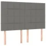 Box spring bed mattress and LED lights dark gray fabric 140x200 cm by vidaXL, Beds and slatted bases - Ref: Foro24-3135438, P...