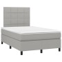 Box spring bed with fabric mattress and light gray LED 120x200 cm by vidaXL, Beds and slatted bases - Ref: Foro24-3134861, Pr...