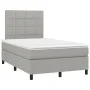 Box spring bed with fabric mattress and light gray LED 120x200 cm by vidaXL, Beds and slatted bases - Ref: Foro24-3134861, Pr...