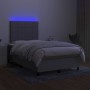 Box spring bed with fabric mattress and light gray LED 120x200 cm by vidaXL, Beds and slatted bases - Ref: Foro24-3134861, Pr...