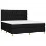 Cama box spring colchón y luces LED tela negro 160x200 cm de vidaXL, Camas y somieres - Ref: Foro24-3135687, Precio: 612,04 €...