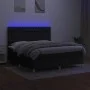 Cama box spring colchón y luces LED tela negro 160x200 cm de vidaXL, Camas y somieres - Ref: Foro24-3135687, Precio: 612,04 €...