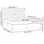 Cama box spring colchón y luces LED tela negro 160x200 cm de vidaXL, Camas y somieres - Ref: Foro24-3135687, Precio: 612,04 €...