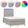 Box spring bed with fabric mattress and light gray LED 120x200 cm by vidaXL, Beds and slatted bases - Ref: Foro24-3135341, Pr...
