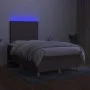 Box spring bed with mattress and LED taupe gray fabric 120x200 cm by vidaXL, Beds and slatted bases - Ref: Foro24-3135265, Pr...
