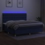 Cama box spring colchón y luces LED tela azul 200x200 cm de vidaXL, Camas y somieres - Ref: Foro24-3135707, Precio: 687,18 €,...