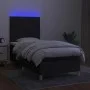Cama box spring colchón y luces LED tela negro 80x200 cm de vidaXL, Camas y somieres - Ref: Foro24-3135551, Precio: 294,64 €,...