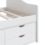 Sofá cama 3 plazas cajones madera maciza pino blanco 90x200 cm