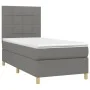 Box spring bed mattress and LED lights dark gray fabric 90x190 cm by vidaXL, Beds and slatted bases - Ref: Foro24-3135398, Pr...